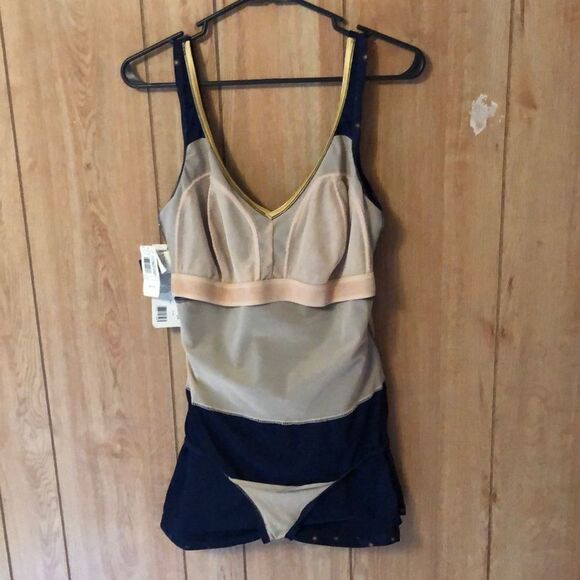 Robby Len 1970s Vintage Skirted Swimsuit Deadstock ILGWU 22W Runs Small - Picture 9 of 16